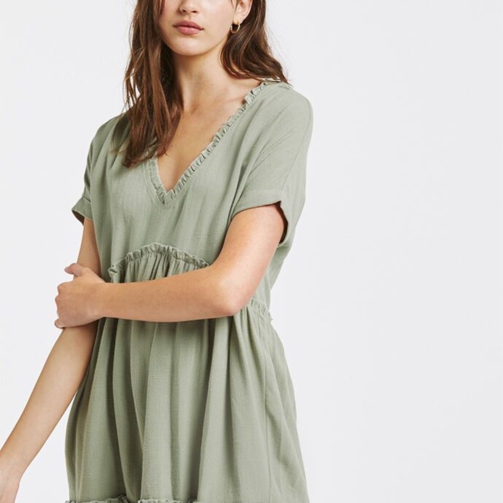 La hearts sage green babydoll dress